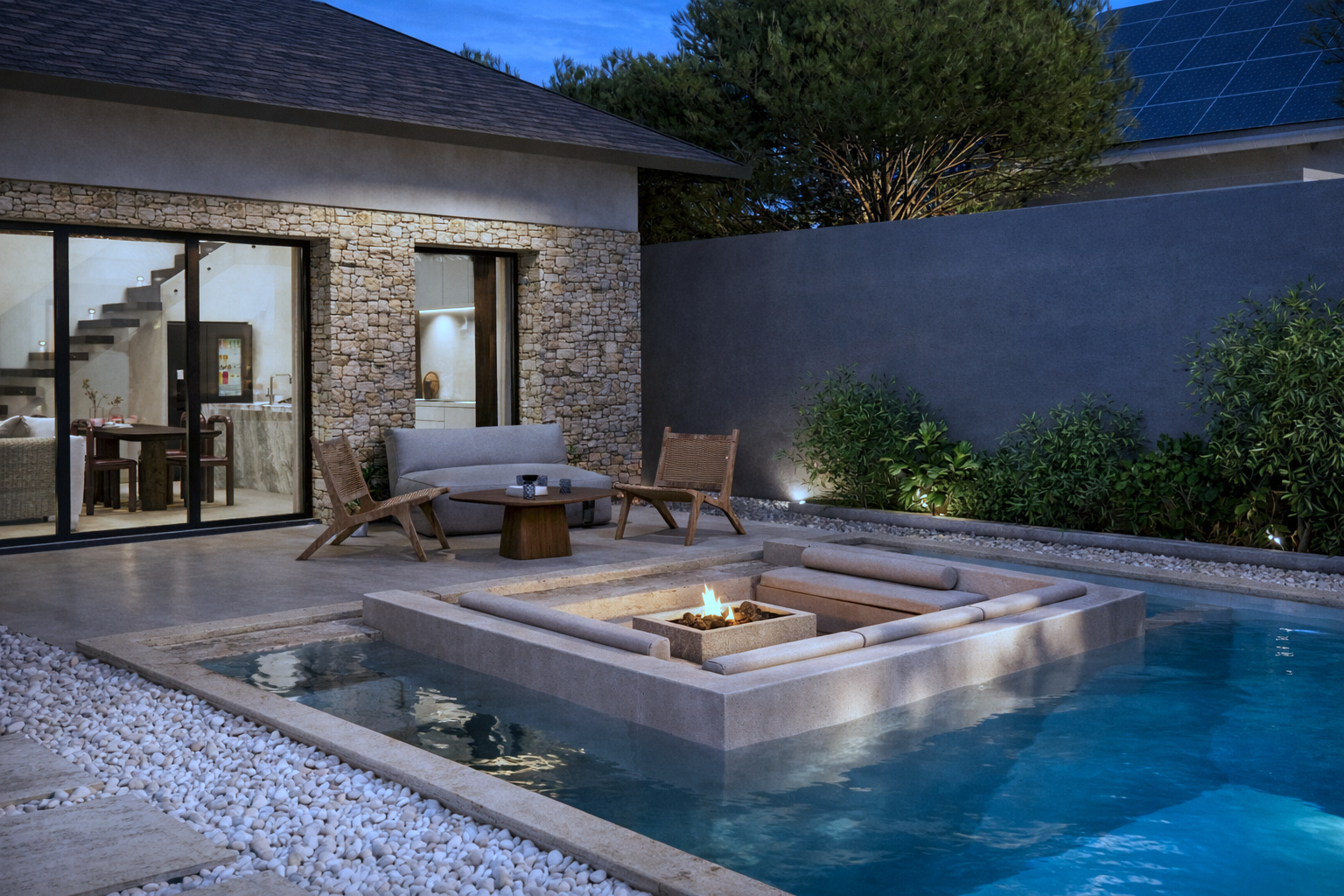 Stone Courtyard House